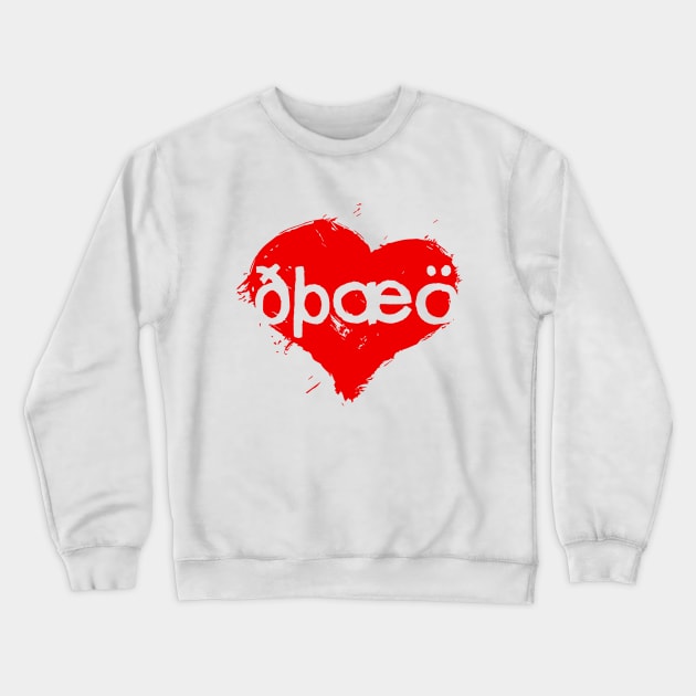 Love Iceland Mutated Vowels Runes Letters Alphabet Crewneck Sweatshirt by Bumblebeast